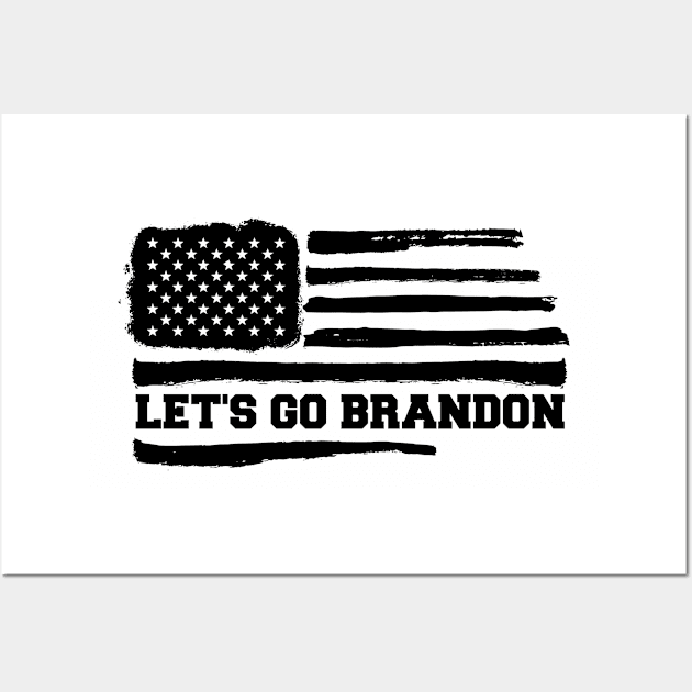 Lets go brandon with flag Wall Art by mintipap